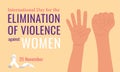 International Day for the Elimination of Violence against Women Royalty Free Stock Photo